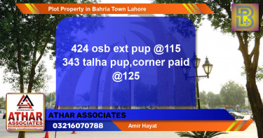 Residential Plot for Sale in Bahria Town, Lahore - (BP-74123)