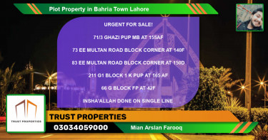 Residential Plot for Sale in Bahria Town, Lahore - (BP-74172)