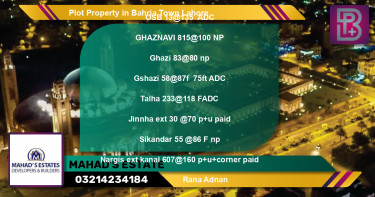 Residential Plot for Sale in Bahria Town, Lahore - (BP-74183)