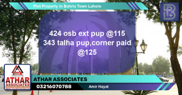 Residential Plot for Sale in Bahria Town, Lahore - (BP-74252)