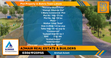 Commercial Plot for Sale in Bahria Town, Lahore - (BP-74270)