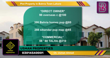 Commercial Plot for Sale in Bahria Town, Lahore - (BP-74276)
