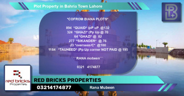 Residential Plot for Sale in Bahria Town, Lahore - (BP-74281)