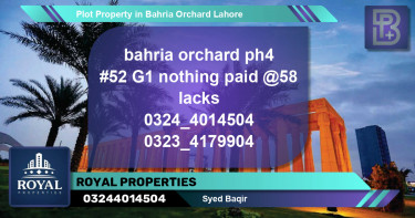 Residential Plot for Sale in Bahria Orchard, Lahore - (BP-74311)