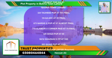 Residential Plot for Sale in Bahria Town, Lahore - (BP-74365)