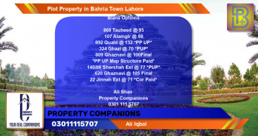 Residential Plot for Sale in Bahria Town, Lahore - (BP-74373)