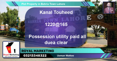 Residential Plot for Sale in Bahria Town, Lahore - (BP-74374)
