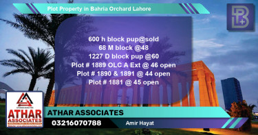 Residential Plot for Sale in Bahria Orchard, Lahore - (BP-74411)