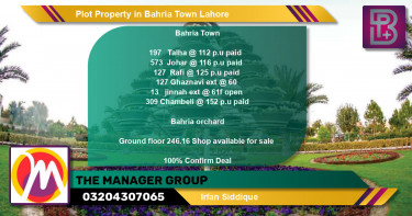 Residential Plot for Sale in Bahria Town, Lahore - (BP-74454)