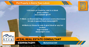 Residential Plot for Sale in Bahria Town, Lahore - (BP-74475)