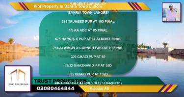 Residential Plot for Sale in Bahria Town, Lahore - (BP-74480)