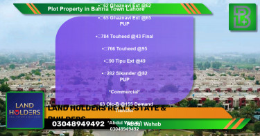 Commercial Plot for Sale in Bahria Town, Lahore - (BP-74542)