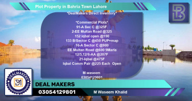 Commercial Plot for Sale in Bahria Town, Lahore - (BP-74554)