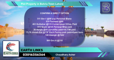 Residential Plot for Sale in Bahria Town, Lahore - (BP-74619)