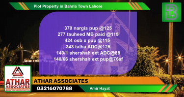 Residential Plot for Sale in Bahria Town, Lahore - (BP-74656)