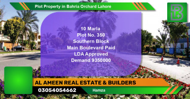 Residential Plot for Sale in Bahria Orchard, Lahore - (BP-74673)