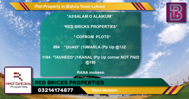 Residential Plot for Sale in Bahria Town, Lahore - (BP-74676)