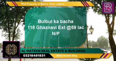 Residential Plot for Sale in Bahria Town, Lahore - (BP-74683)