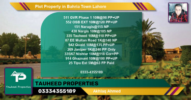 Residential Plot for Sale in Bahria Town, Lahore - (BP-74703)