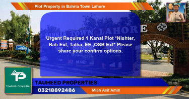 Residential Plot for Sale in Bahria Town, Lahore - (BP-74708)