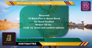 Residential Plot for Sale in Bahria Town, Lahore - (BP-74753)