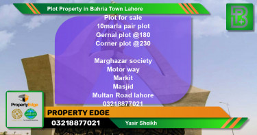 Residential Plot for Sale in Bahria Town, Lahore - (BP-74755)