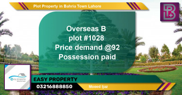 Residential Plot for Sale in Bahria Town, Lahore - (BP-74770)
