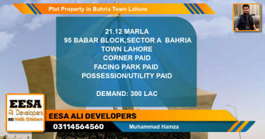 Residential Plot for Sale in Bahria Town, Lahore - (BP-74777)