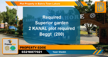 Residential Plot for Sale in Bahria Town, Lahore - (BP-74784)