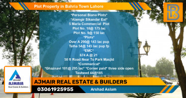 Commercial Plot for Sale in Bahria Town, Lahore - (BP-74789)