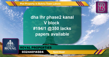 Residential Plot for Sale in Bahria Town, Lahore - (BP-74827)