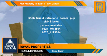 Residential Plot for Sale in Bahria Town, Lahore - (BP-74830)