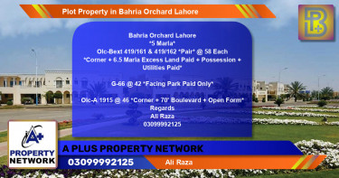 Residential Plot for Sale in Bahria Orchard, Lahore - (BP-75033)