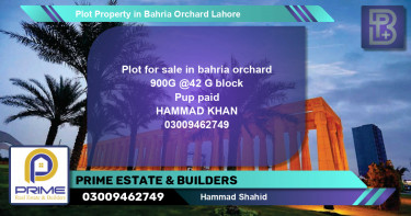 Residential Plot for Sale in Bahria Orchard, Lahore - (BP-75056)