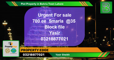 Residential Plot for Sale in Bahria Town, Lahore - (BP-75057)