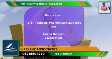 Residential Plot for Sale in Bahria Town, Lahore - (BP-75130)
