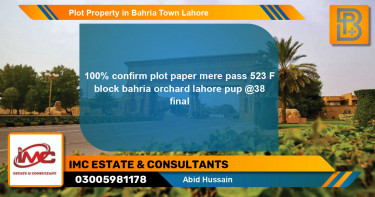 Residential Plot for Sale in Bahria Town, Lahore - (BP-75193)