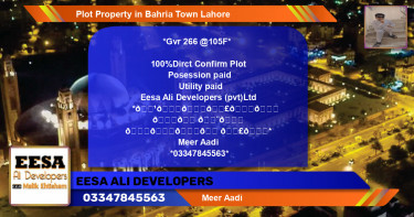 Residential Plot for Sale in Bahria Town, Lahore - (BP-75207)