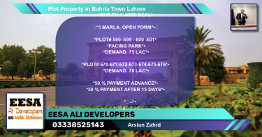 Residential Plot for Sale in Bahria Town, Lahore - (BP-75225)