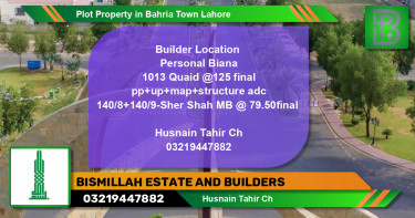 Residential Plot for Sale in Bahria Town, Lahore - (BP-75254)