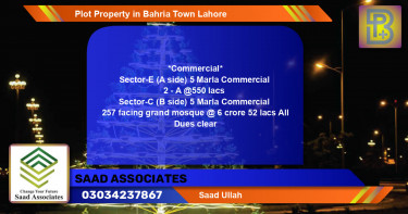Commercial Plot for Sale in Bahria Town, Lahore - (BP-75281)