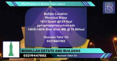 Residential Plot for Sale in Bahria Town, Lahore - (BP-75306)