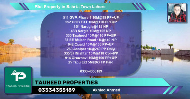 Residential Plot for Sale in Bahria Town, Lahore - (BP-75317)
