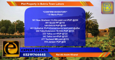 Residential Plot for Sale in Bahria Town, Lahore - (BP-75351)