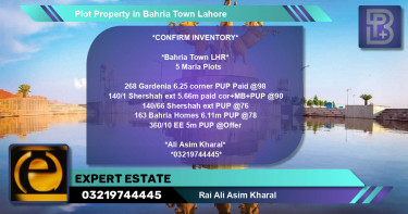 Residential Plot for Sale in Bahria Town, Lahore - (BP-75353)