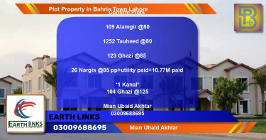 Residential Plot for Sale in Bahria Town, Lahore - (BP-75357)