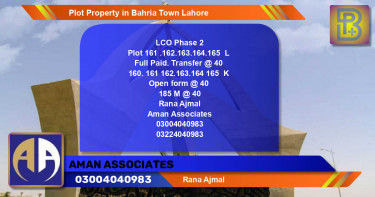 Residential Plot for Sale in Bahria Town, Lahore - (BP-75365)