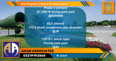 Residential Plot for Sale in Bahria Orchard, Lahore - (BP-75387)