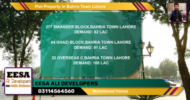 Residential Plot for Sale in Bahria Town, Lahore - (BP-75410)