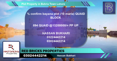 Residential Plot for Sale in Sector E - Quaid Block -  Bahria Town, Lahore - (BP-75445)
